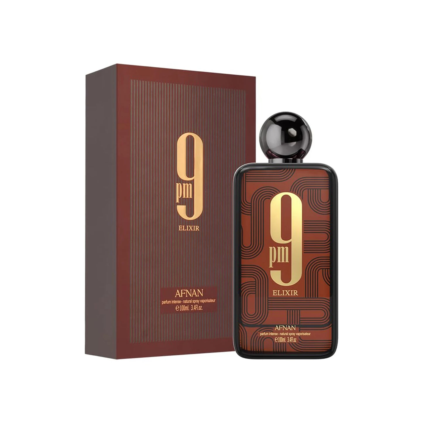 Afnan 9 PM Collection Eau de Parfum Spray For Unisex , Night Out Rebel Elixir 3.4 Oz / 100 ML Long-Lasting Fragrance Valentine's Day Gift For Men
